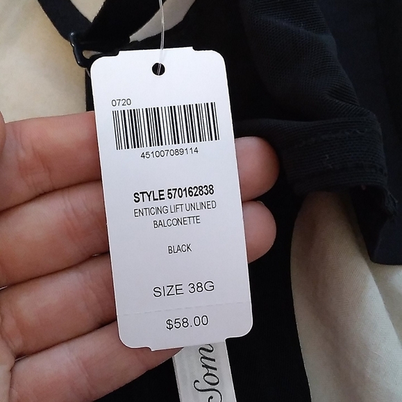 NWOT 38G Soma Enticing Lift Unlined Balconette Lace and Tan Nude Bra - Picture 11 of 11